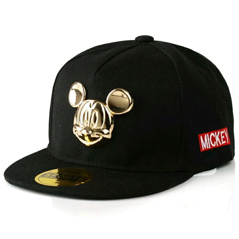 Sale! Mickey Baseball Cap Snapback Hat - Black